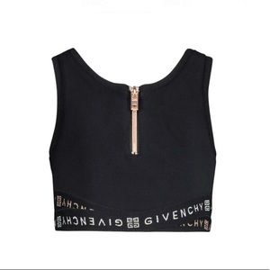 NWT GIVENCHY LOGO BAND ZIP UP CROP TANK TOP